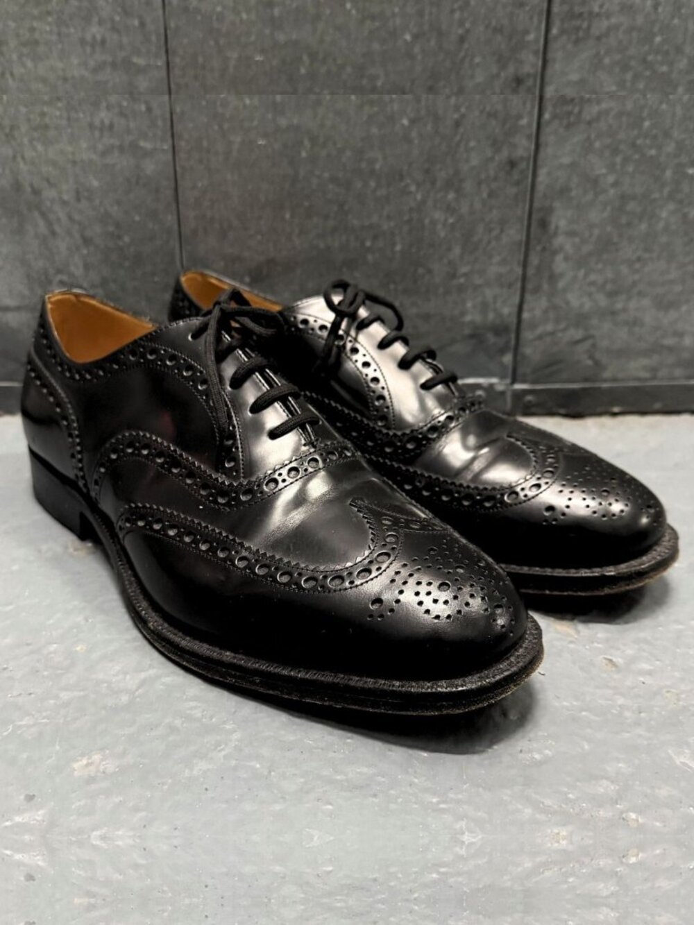 CHURCH'S Burwood Custom Grade Black Leather Oxford Brogues Sz UK 9 G US 10